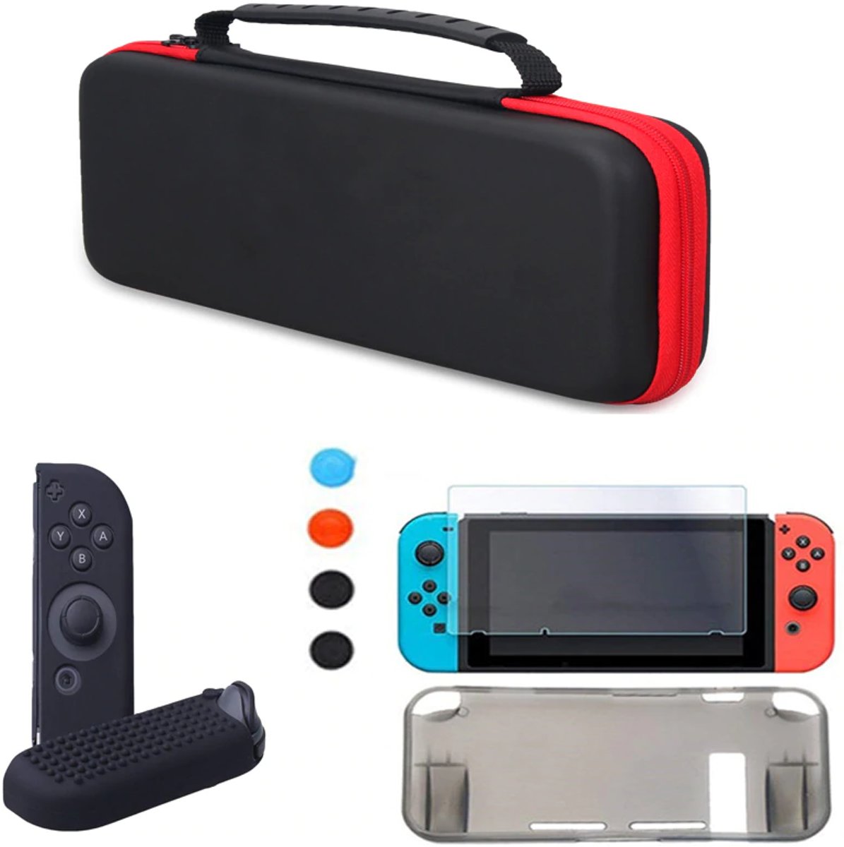 Nintendo Switch  Bescherm Set - Accessoire Set - Case - Beschermhoes - Siliconen Hoesje