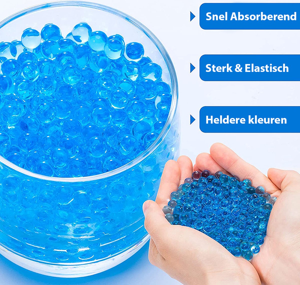 Orbeez 7-8 mm Blauw 10.000 - Waterabsorberende balletjes – Gelballetjes - Waterparels – Waterballetjes – 50 Gram