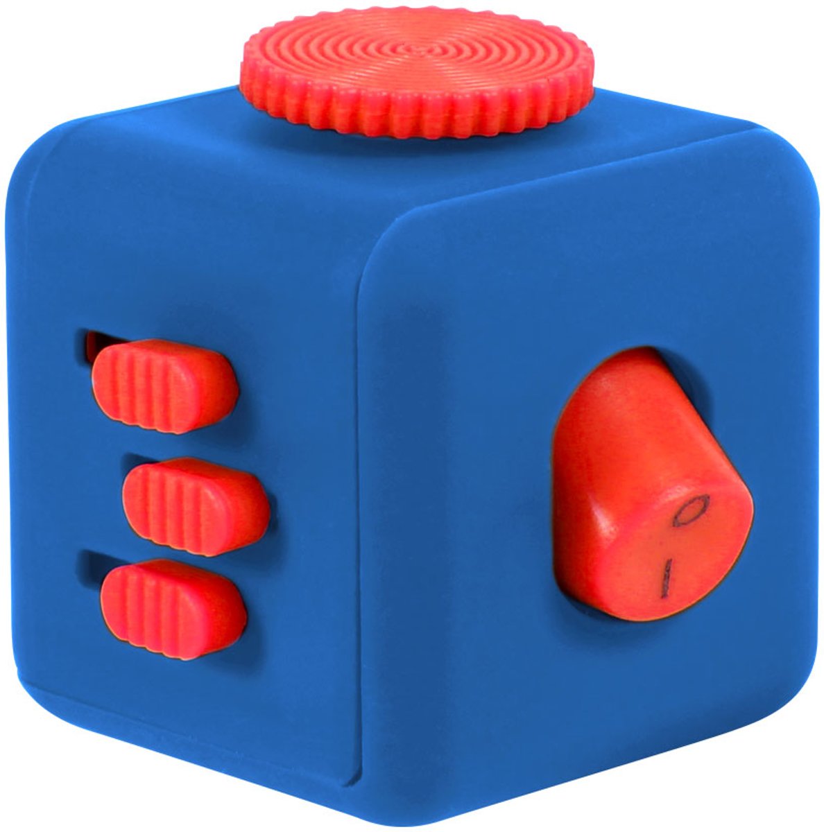   Cube – Wriemel Kubus – Anti-Stress Speelgoed – Wriemel Stick – Blauw Rood