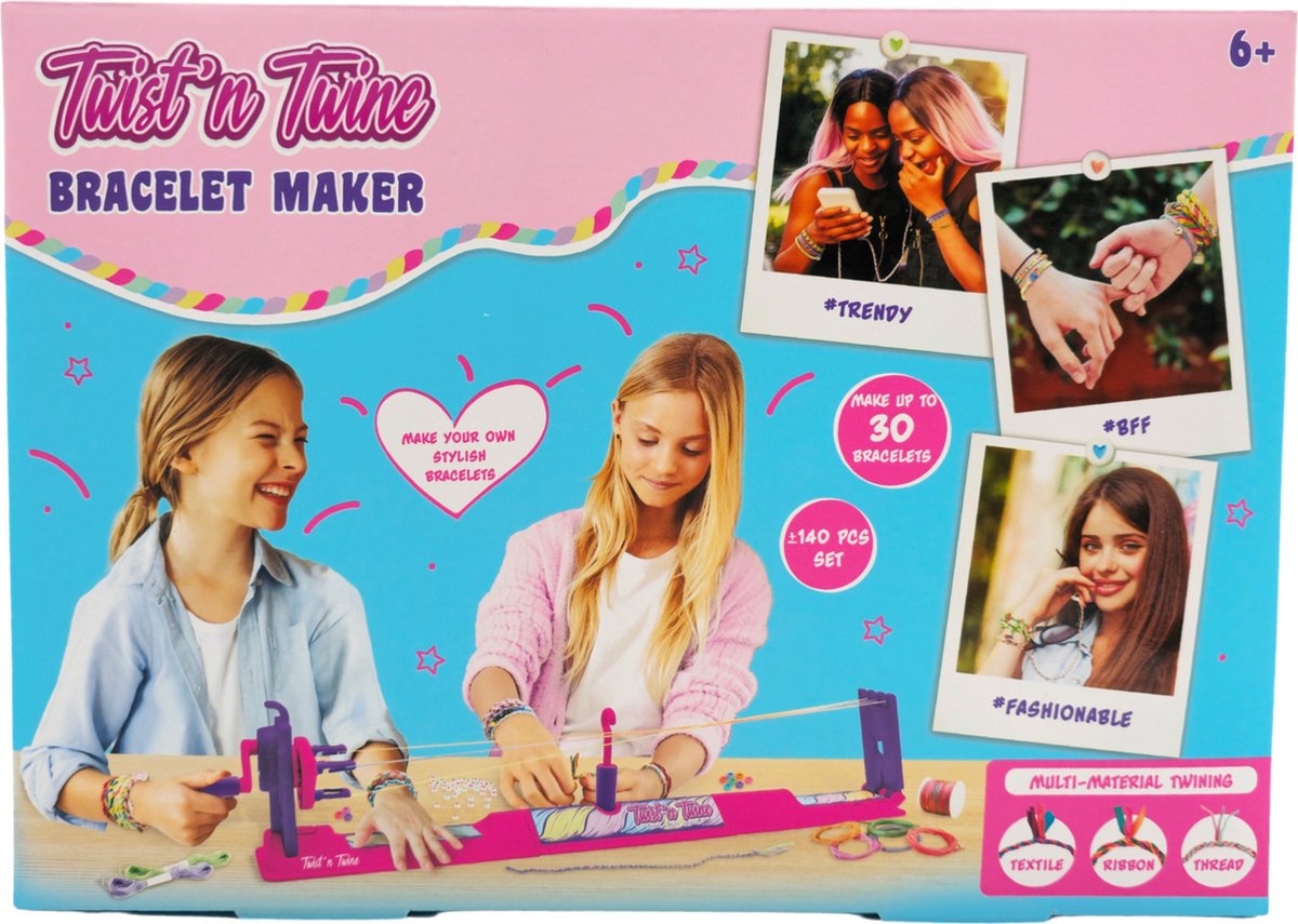 Twist N Twine Maak je eigen Armbanden Studio – 140-delige Sieraden Set voor Kinderen – Tot 30 Vriendschapsarmbandjes – DIY Knutselset vanaf 6 Jaar
