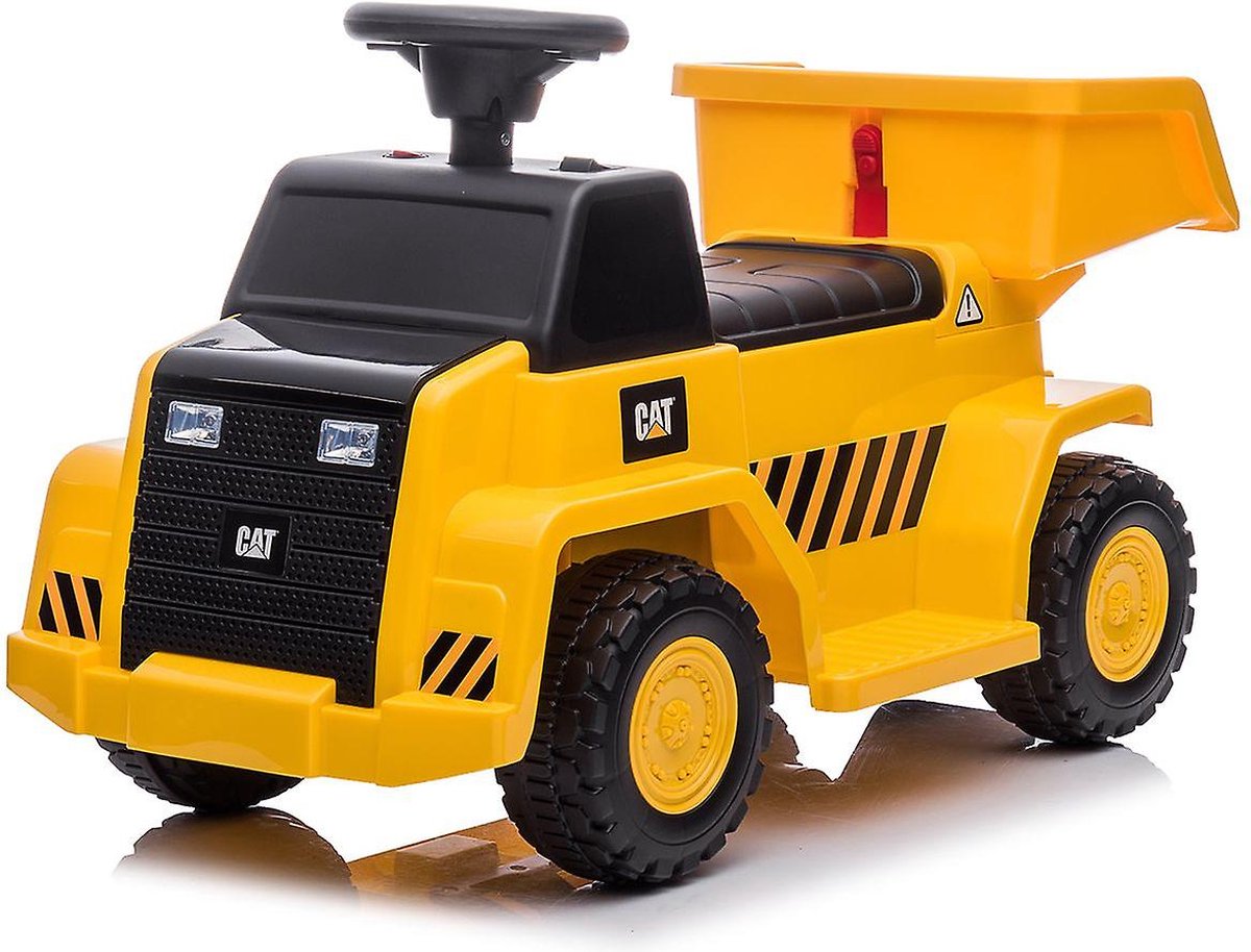 Chipolino CAT Kiepwagen - Elektrische kinderauto 6V - Vanaf 18 maanden - Bouwvoertuig met geluid - Accu - Geel