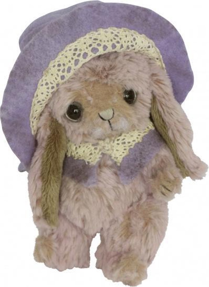 knuffelkonijn Zaya junior 13 cm pluche beige/lila