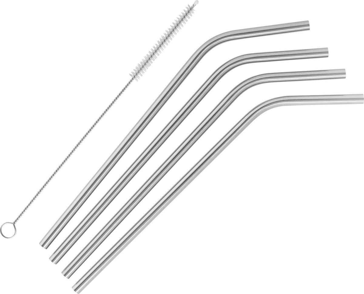 Drinking Straws - Zilver/ Stainless - 4 stuks