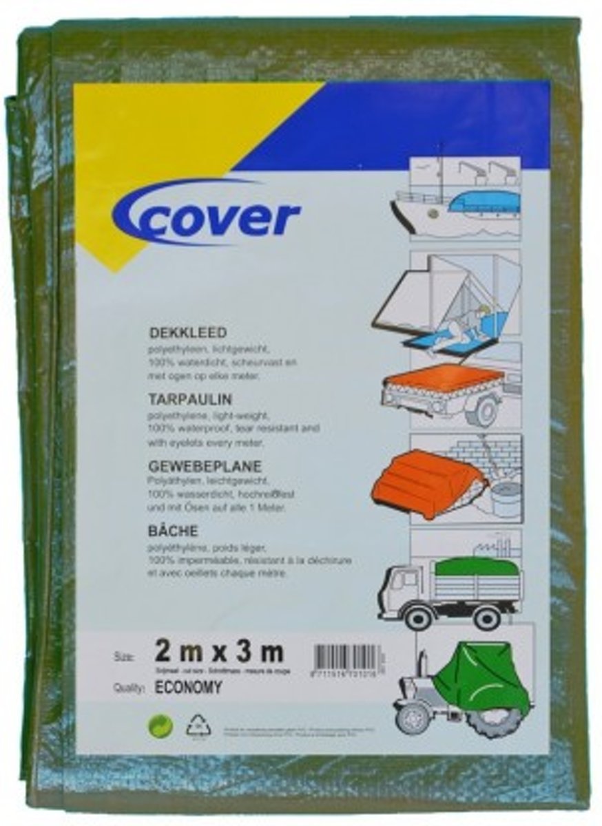 Cover Dekkleed PE Economy groen 100 gr/m² 6x8m