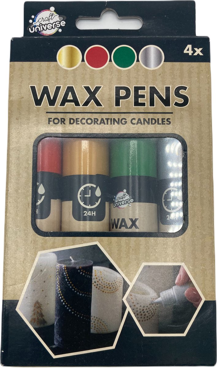 Craft Universe - Wax Pens (4 kleuren) Kaarswas