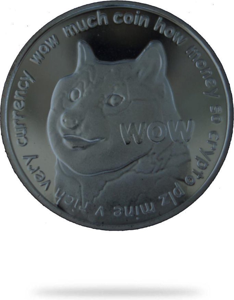 Doge munt zilver - cryptotoken - fysieke munt