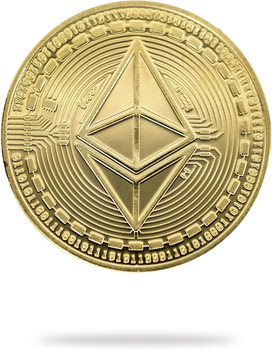 Ethereum munt goud - cryptotoken - fysieke munt