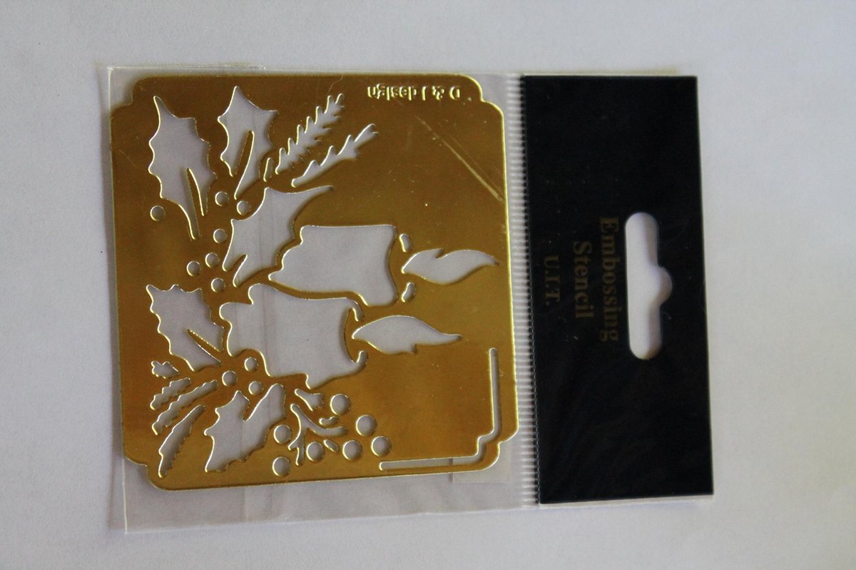 brass embossing stencil tafelstukje kerst