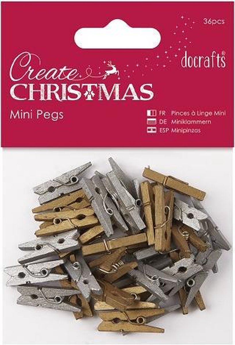 Mini Pegs (36pcs) - Gold & Silver