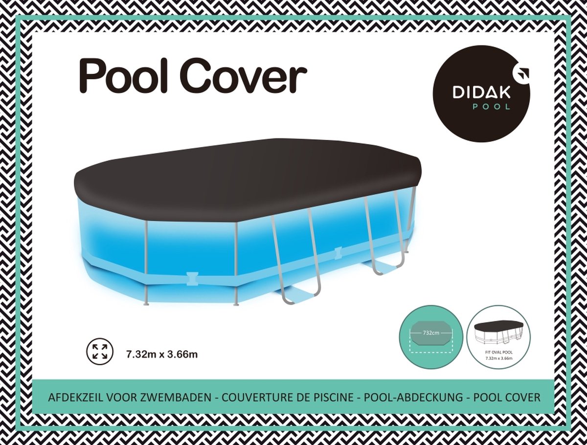 Didak Pool Zwembadcover Ovaal + 8 Touwen & Ankers - 4,88 m