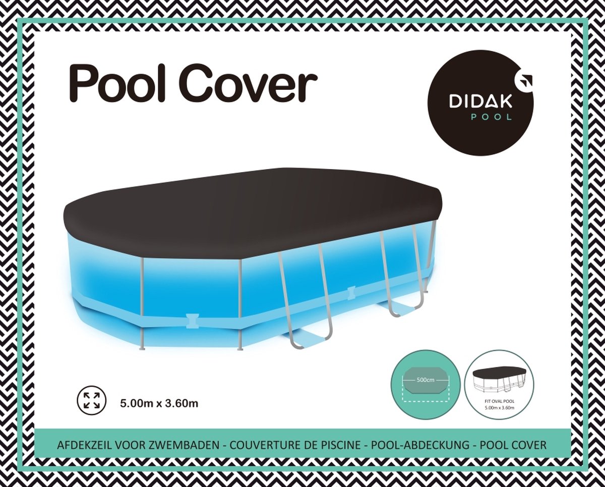 Didak Pool Zwembadcover Ovaal + 8 Touwen & Ankers - 5 m