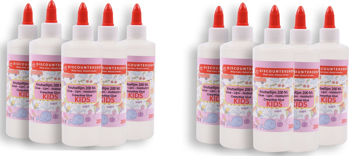 10 stuks -Knutsellijm 2000ml - Lijm - All purpose glue - Glue - Kinderlijm - Knutselen - Goedkope knutsellijm - Doorzichtige knutsellijm - Knutsellijm 2000 ml - Lijm - All purpose glue - Glue - Kinderlijm - Knutselen - Goedkope knutsellijm