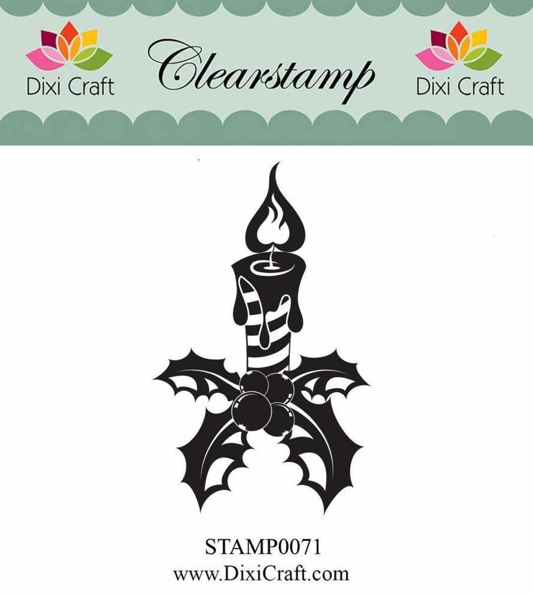 Dixi Craft Stamp0071 clearstamp kerststukje - kaars - 1 stempel 7,3 x 4,5 cm