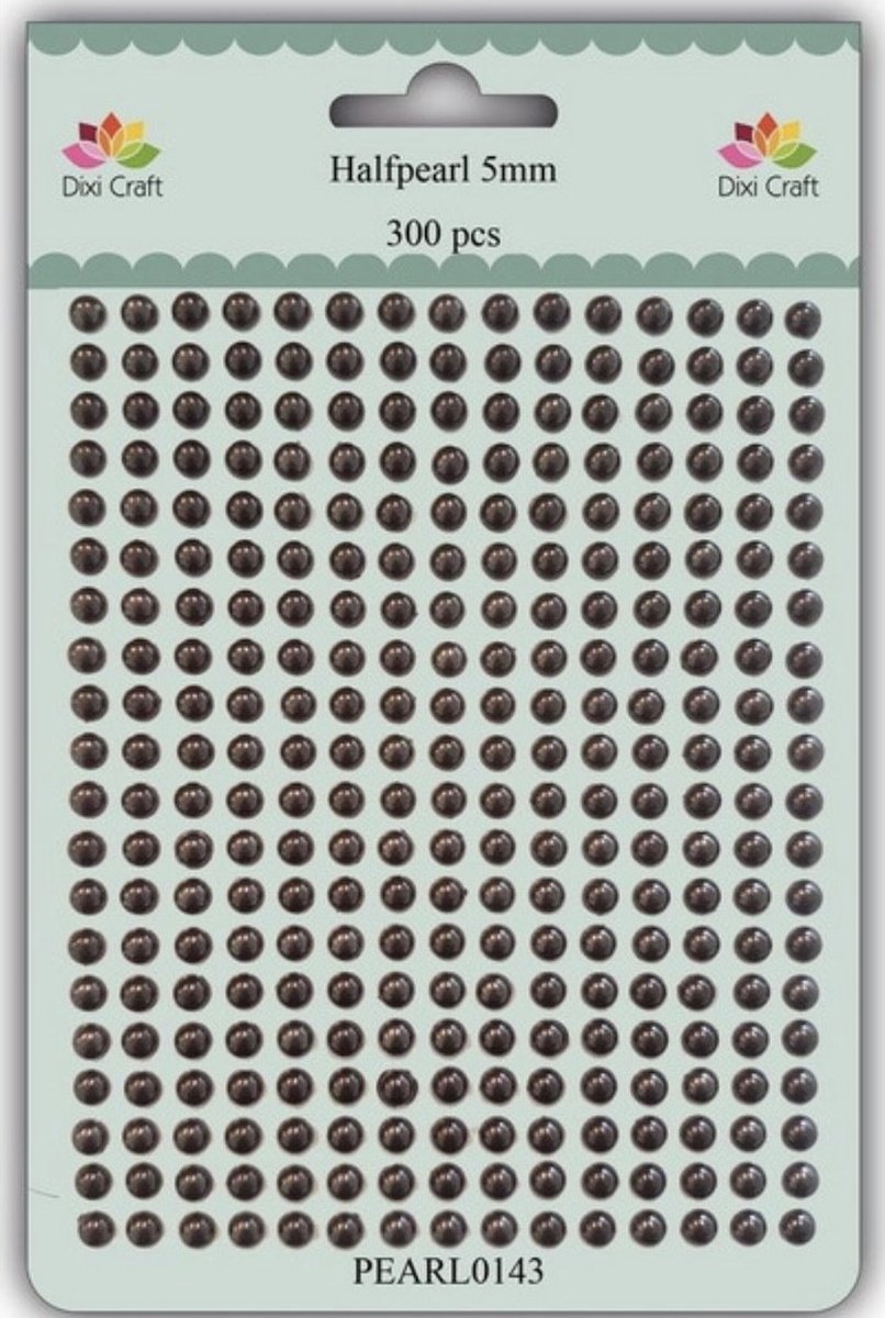 Dixi Craft-halfpearl- 5mm-Mat Coffee Brown-Strass steentjes-decoratie-kaarten maken-hobby-300pcs