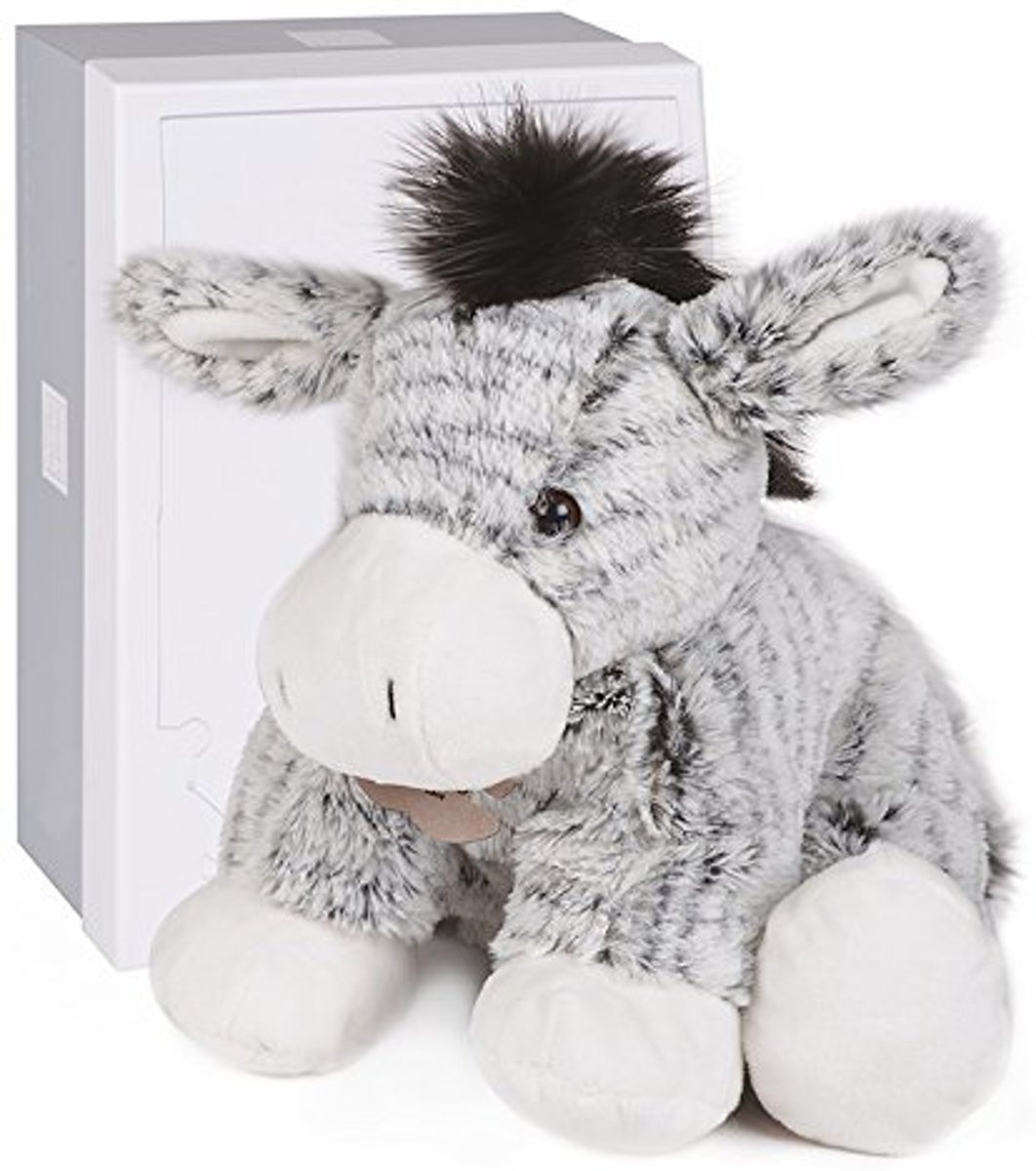 Doudou zeer zacht knuffel ezel 25cm( verpaky in folie)