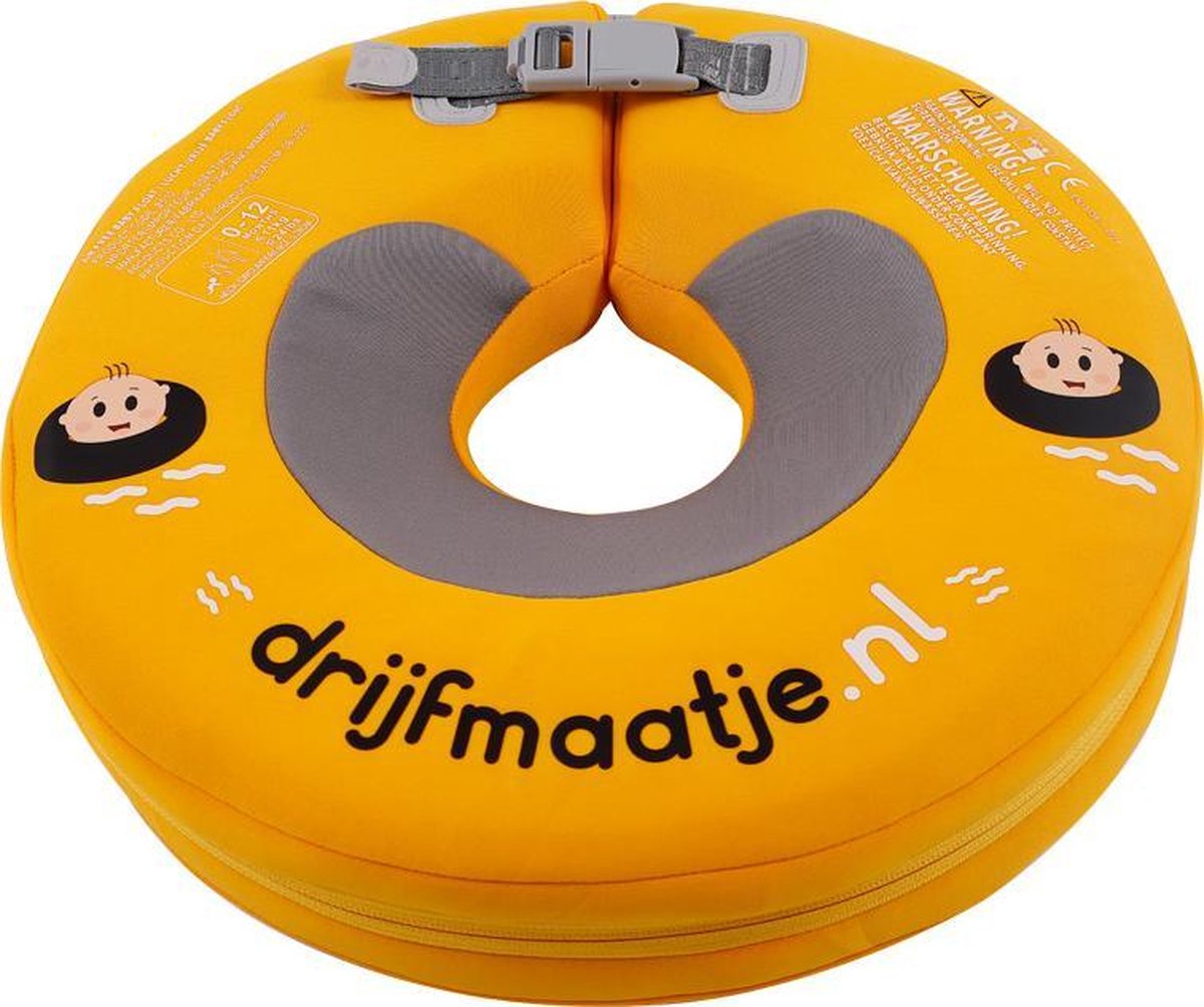 baby zwemband - drijfmaatje - nekring - baby float - babyzwemmen - lekvrij - 0-12 maanden - Geel, Maat L