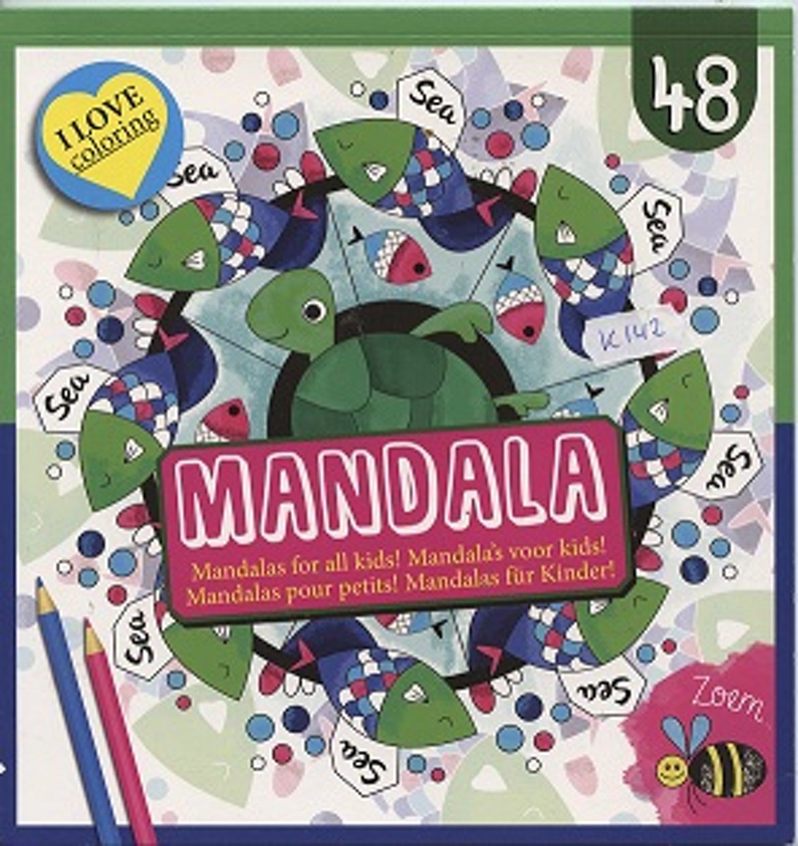 Mandala kleurboek voor kids (groen)