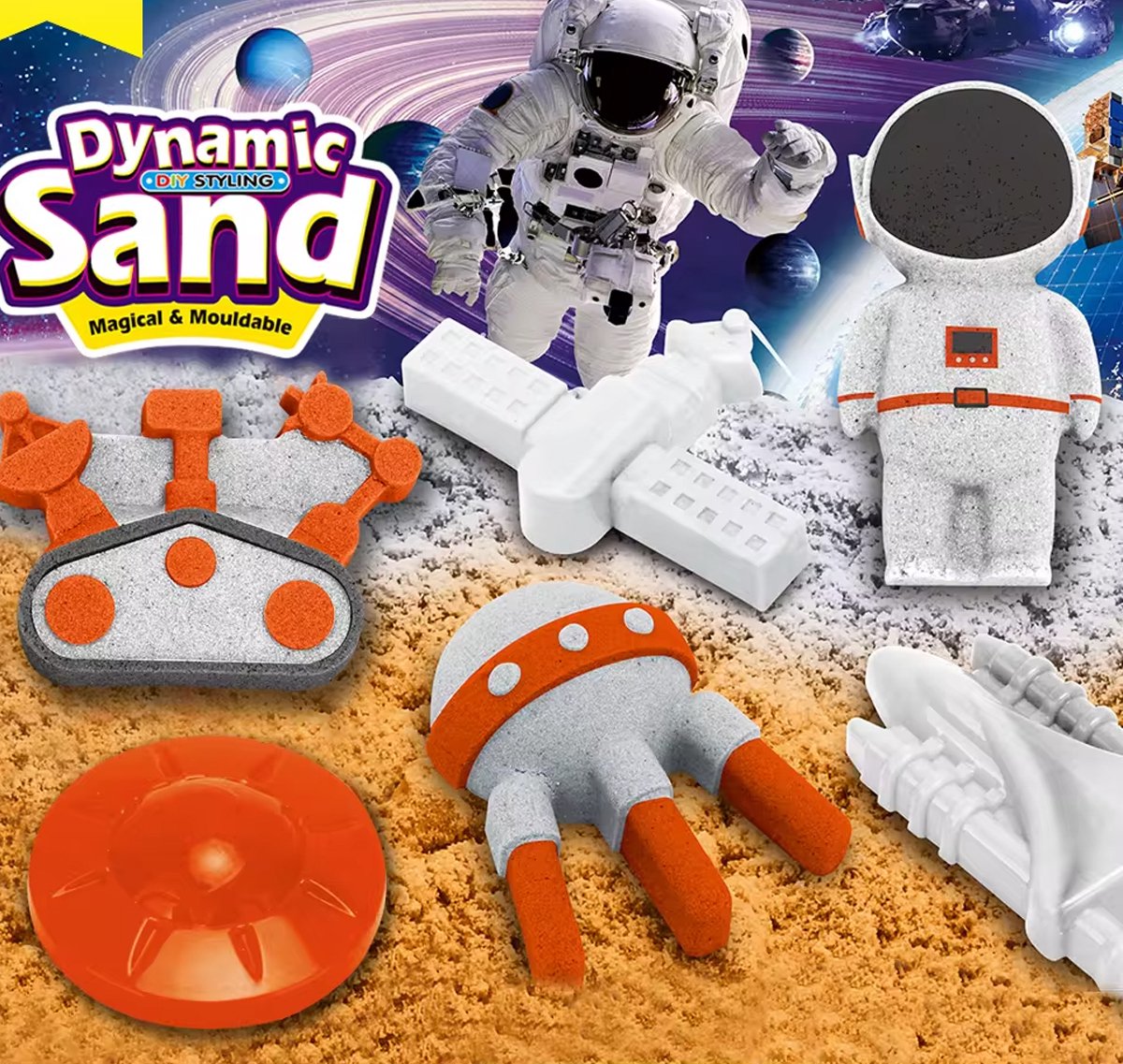 Dynamic Sand -   - Sand - Knutselen voor kinderen - Speelgoed vanaf 3 jaar - Ruimtevaart - 500 Gram