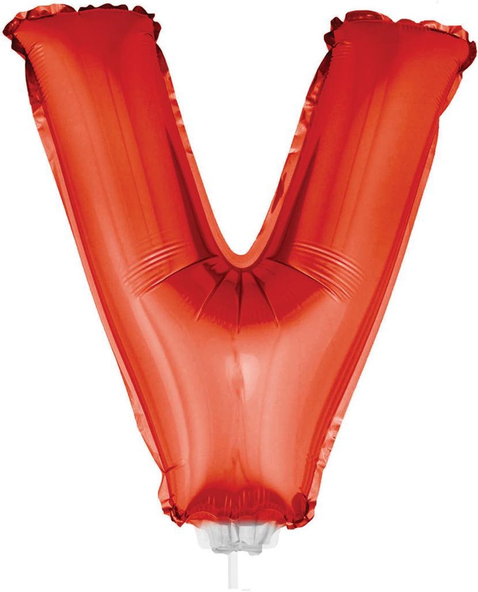 Folie ballon letter V Rood