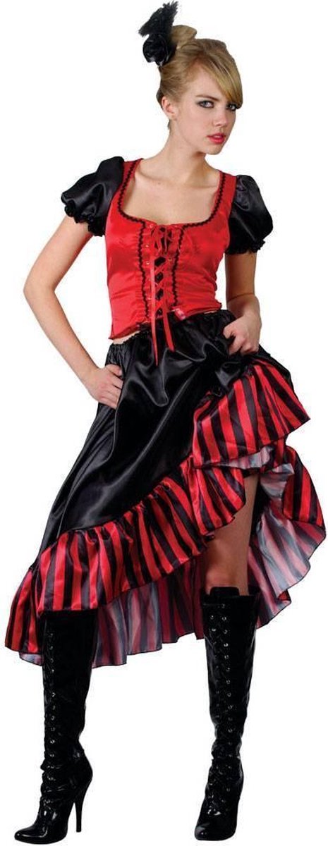 Generik Verkleedkleding Can Can Saloon Girl Wild West kostuum voor vrouwen Rood - S