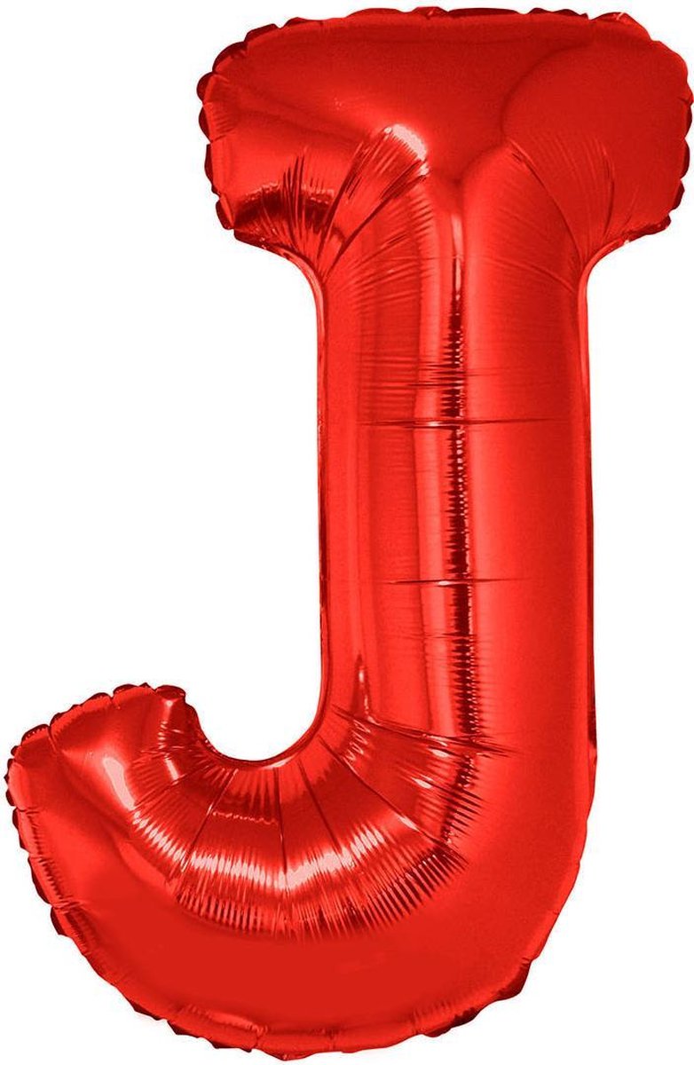 Grote folie ballon letter J Rood