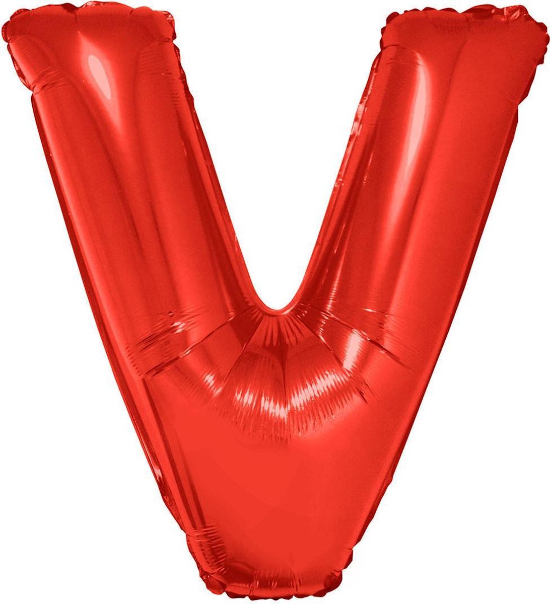 Grote folie ballon letter V Rood