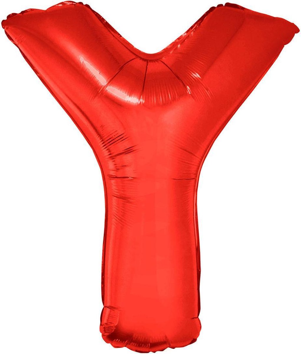 Grote folie ballon letter Y Rood