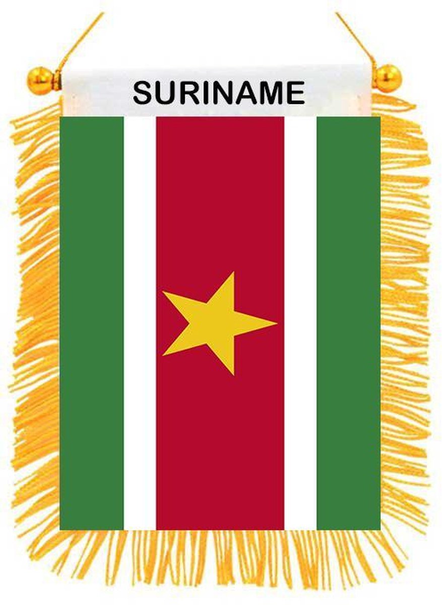 Surinaamse auto banner - Surinaamse auto flag 10x15cm