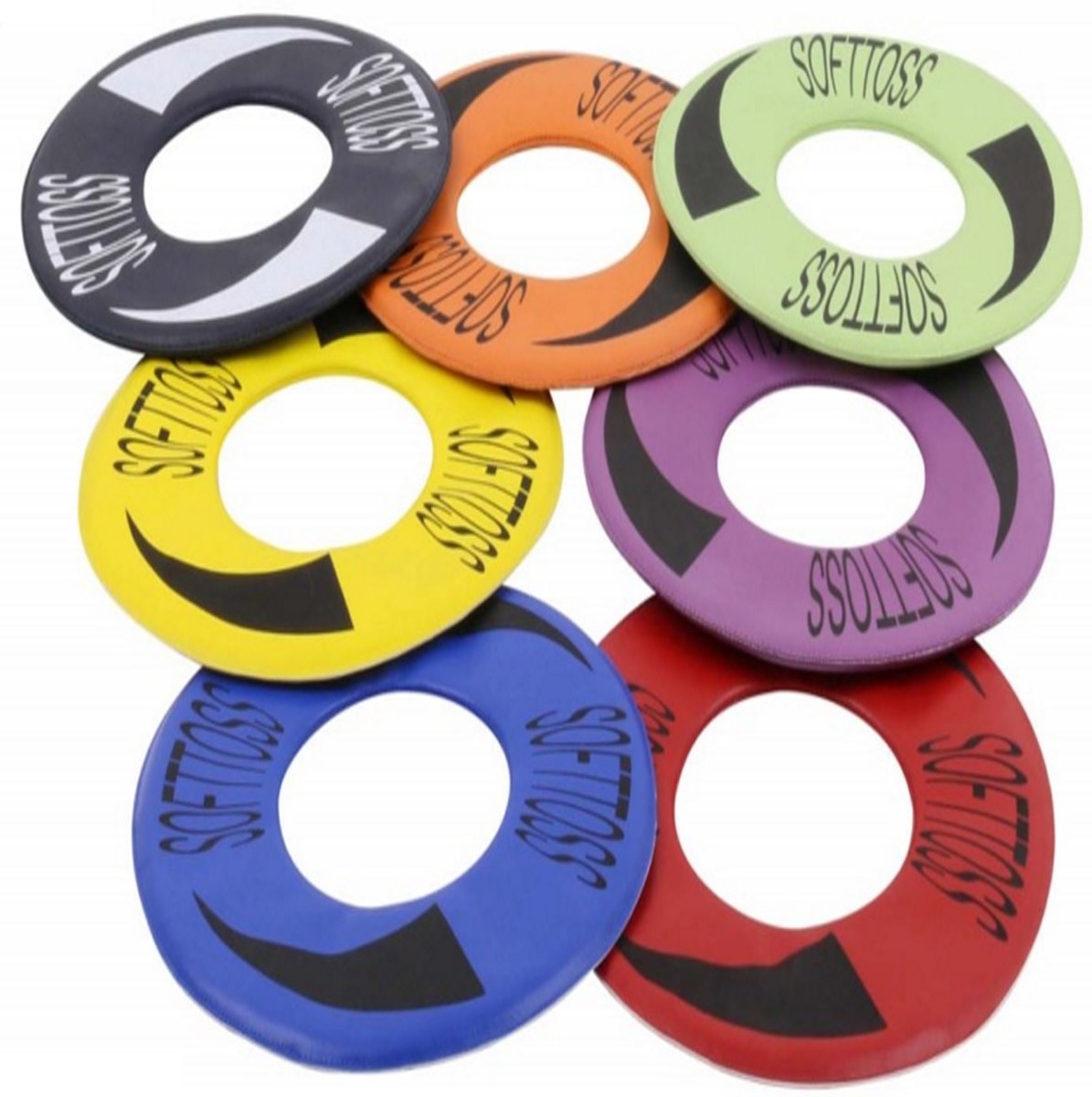 eSAM® - Frisbee - Soft Toss - Ø 23 cm - set van 7 frisbees - PVC + Schuimstof - mix kleuren