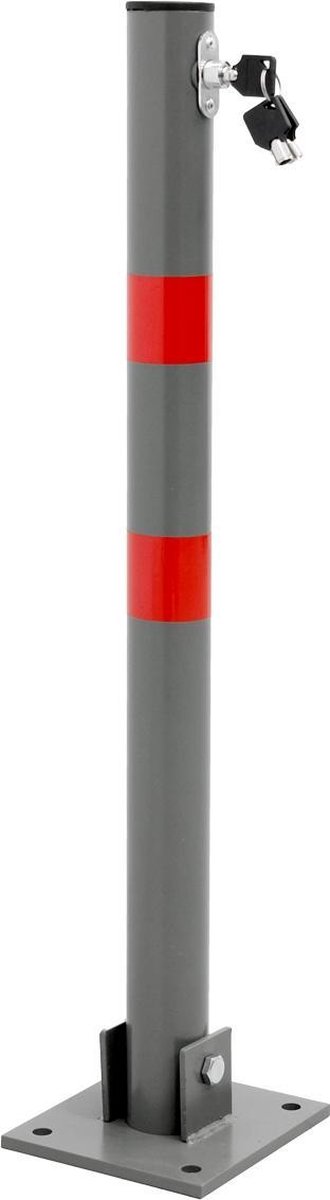 Barrièrepaal van staal ca. 68cm rond antraciet-rood opvouwbaar