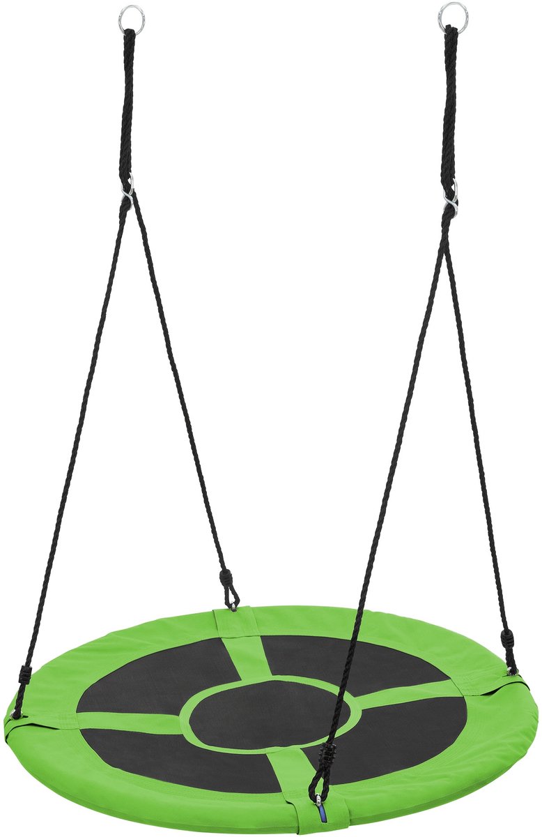 Nestschommel voor kinderen Ø100 cm groen/zwart gemaakt van polyester