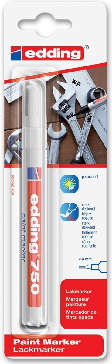 20x Edding Paint Marker e-750 wit, op blister