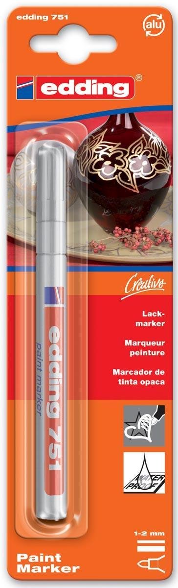 20x Edding paintmarker e-751 Professional zilver, op blister