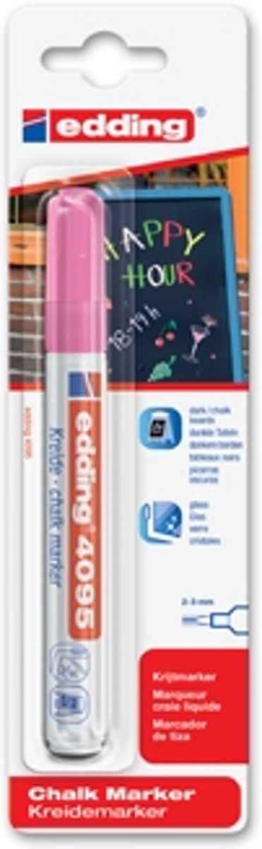 Edding - Krijtmarker e-4095 - Op blister - Neon Roze