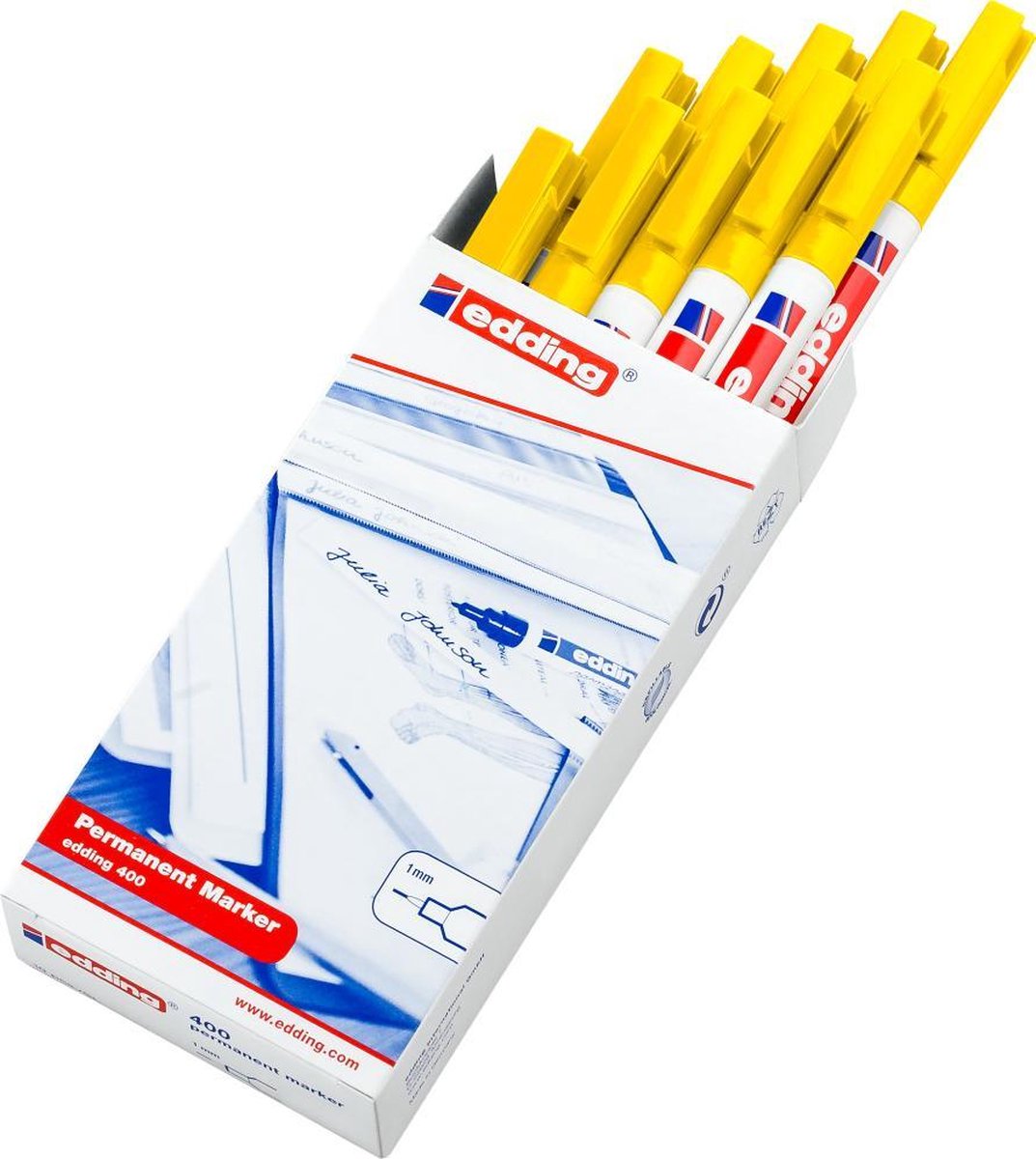 Edding 400 - Permanent marker - ronde punt - 1 mm - Geel