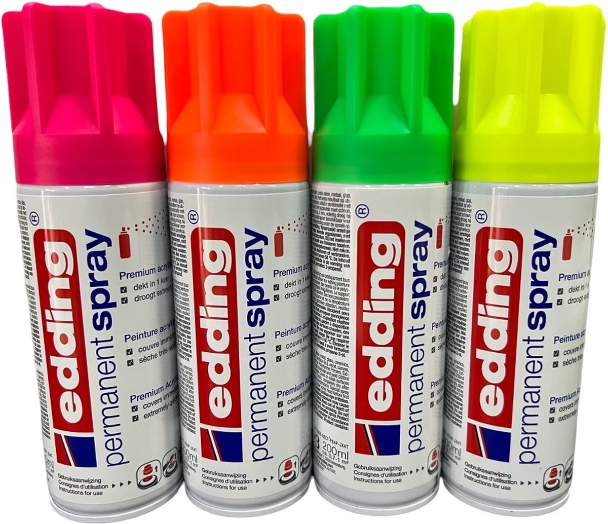 Edding 5200 Permanent Spray 200ml Neon Kleuren Deal