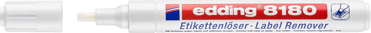 Edding 8180 label remover - stickerverwijderaar - blister 1 stift - etiketten & sticker verwijderaar - milieuvriendelijk