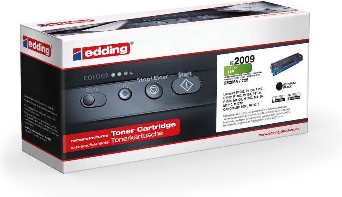 Edding EDD-2009 Toner cartridge replaced HP 85A, CE285A Black 1600 Sides Compatible Toner cartridge