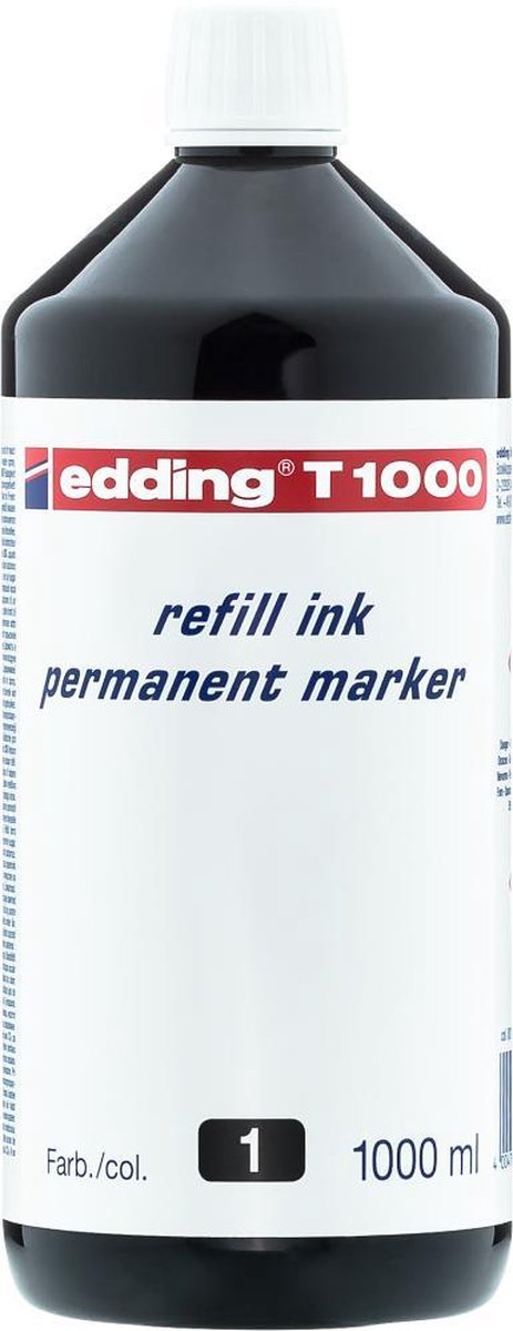 Edding navulinkt voor permanent markers – 1000ml - Zwart