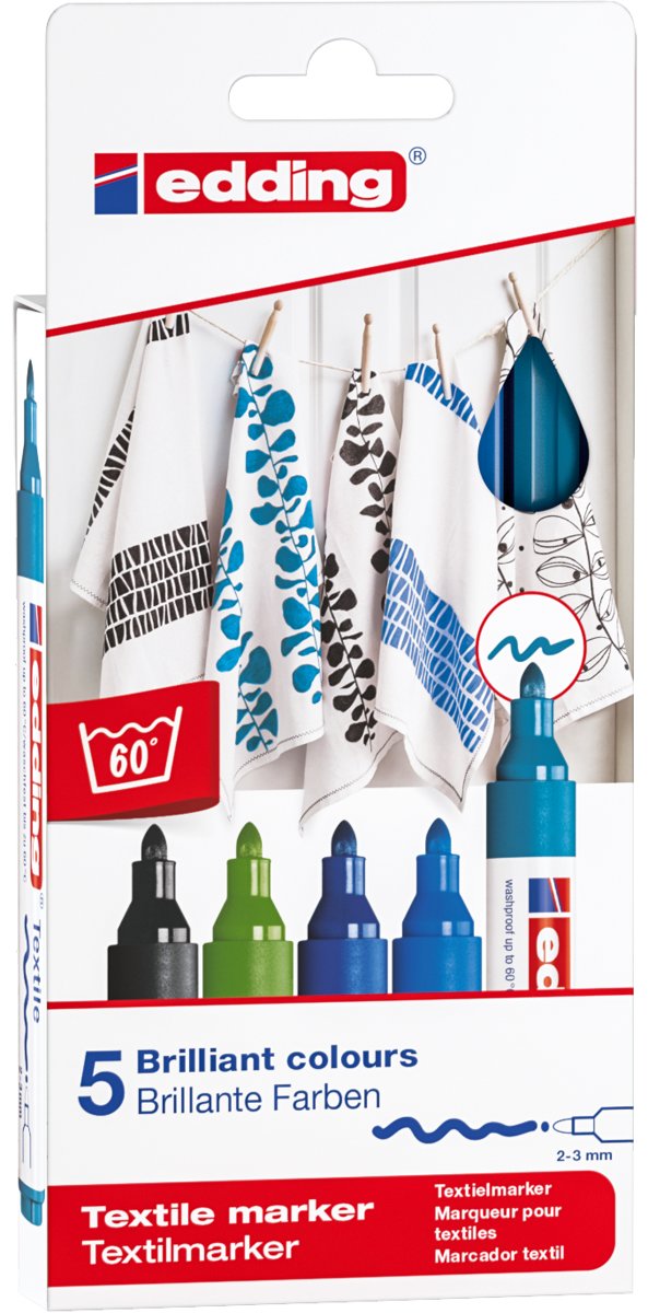 e-4500/5 S textielmarkers coole kleuren