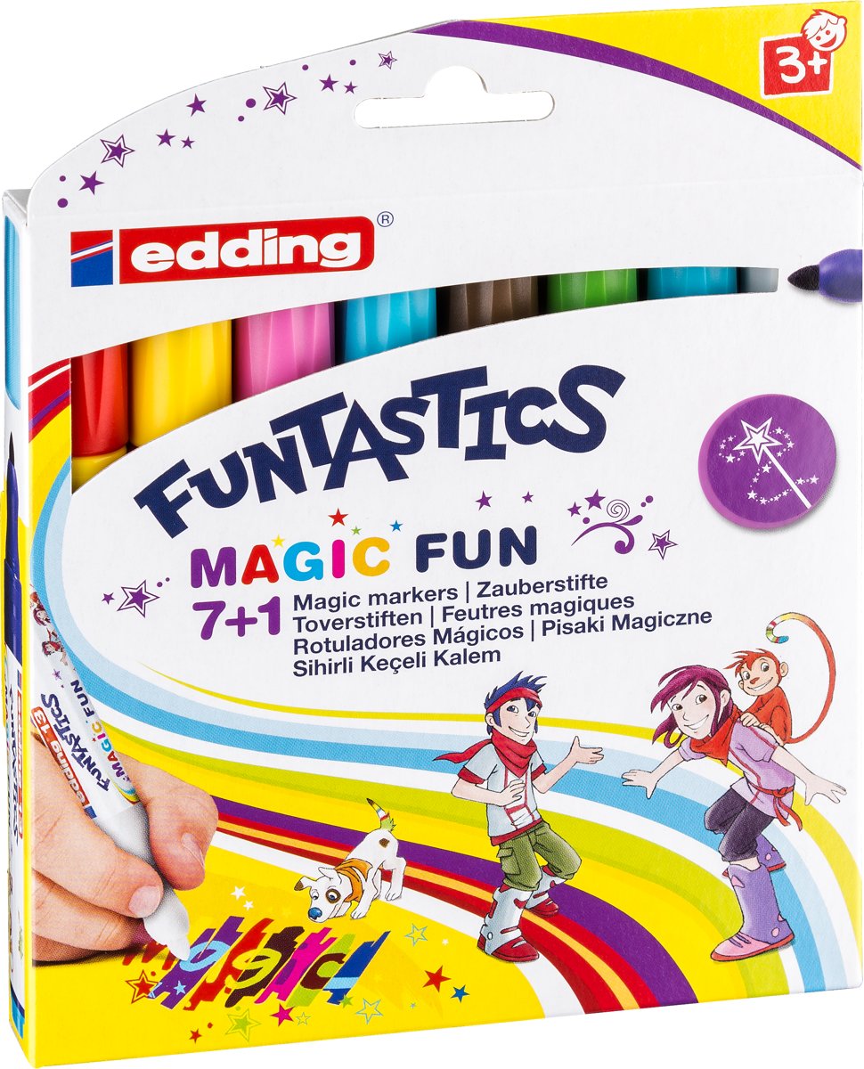   13 Funtastics Magic Fun kinderviltstift. Set van 8 kleuren.