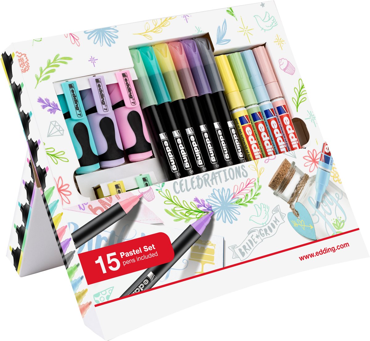 edding alles-in-één Pastel Promotie Set - 15 pastel producten