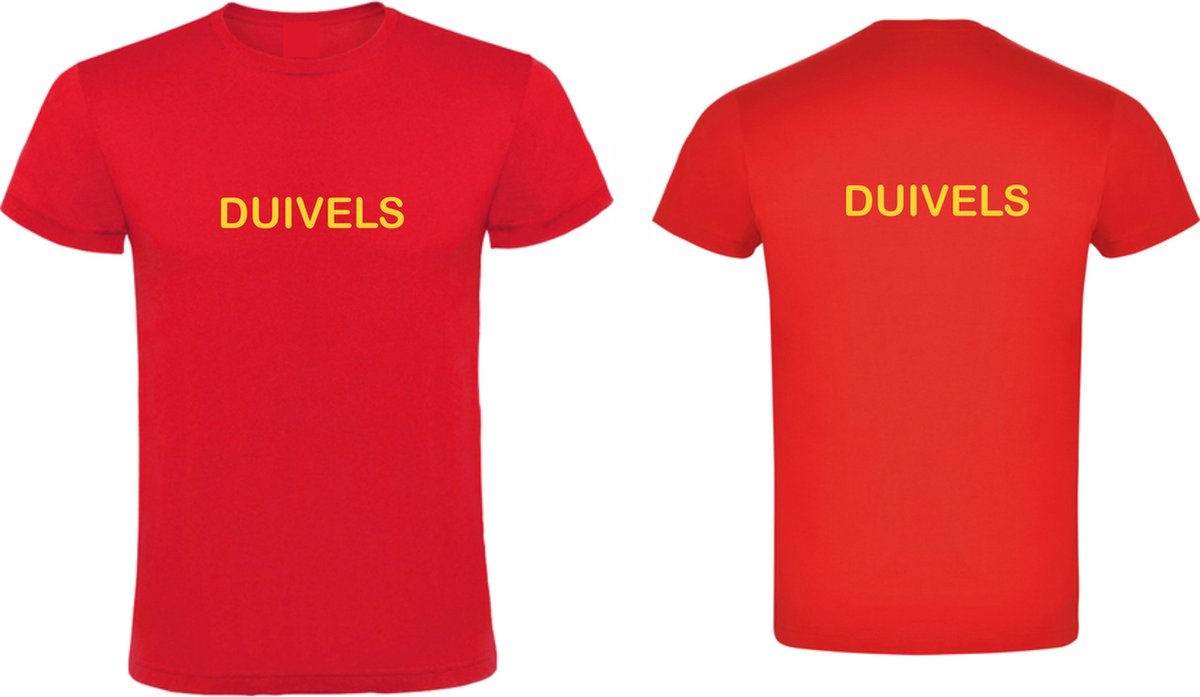 Eizook - Uniek T-shirt - Tekst DUIVELS - Voetbal - Feest - Festival - Carnaval - Sport - Spel - Xlarge