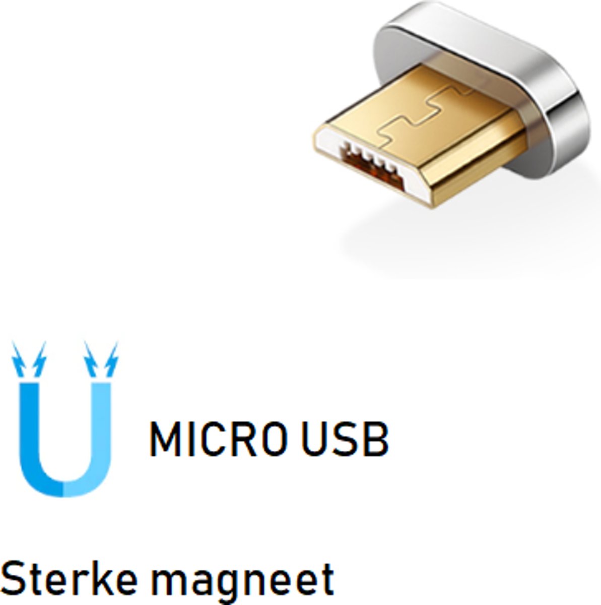 Elough E04 / E06 Gold Plated - losse magnetische plug geschikt voor USB-Micro mobiele telefoon magnetisch oplader - plug/adapter