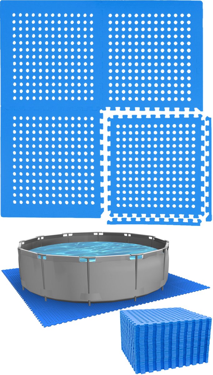 Poolmat voor zwembad van 305 cm - 36 EVA schuim matten - 62x62 ondermatten set