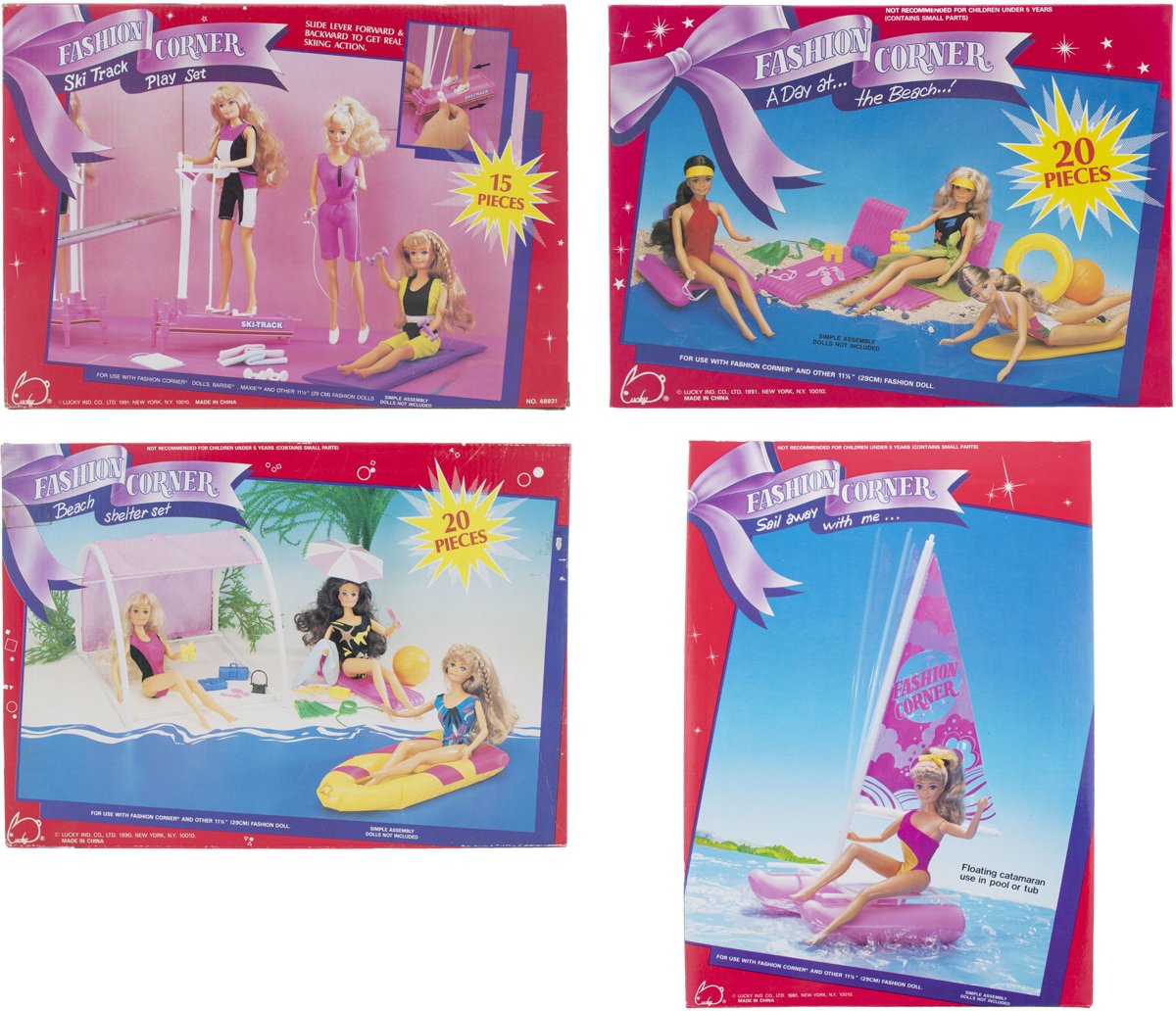 barbie toebehoren - beach en sport - 4 sets