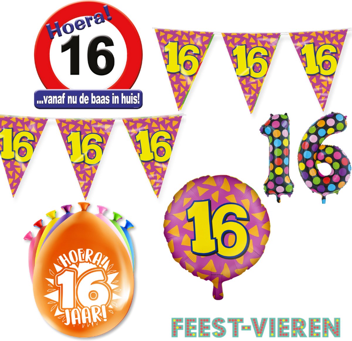 16 jaar Verjaardag Versiering Happy Party XL