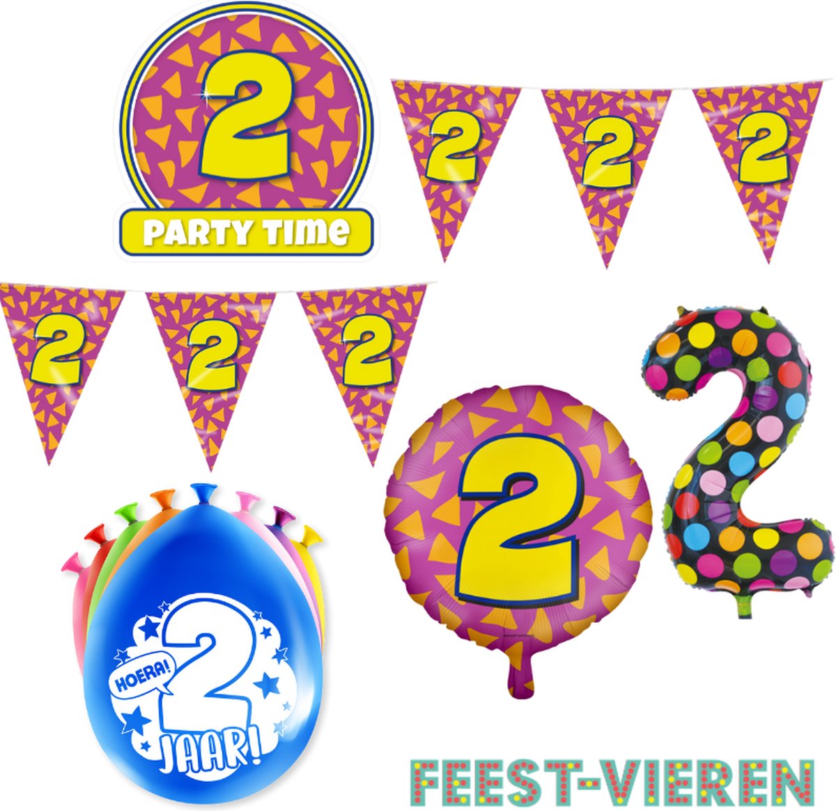 2 jaar Verjaardag Versiering Happy Party XL