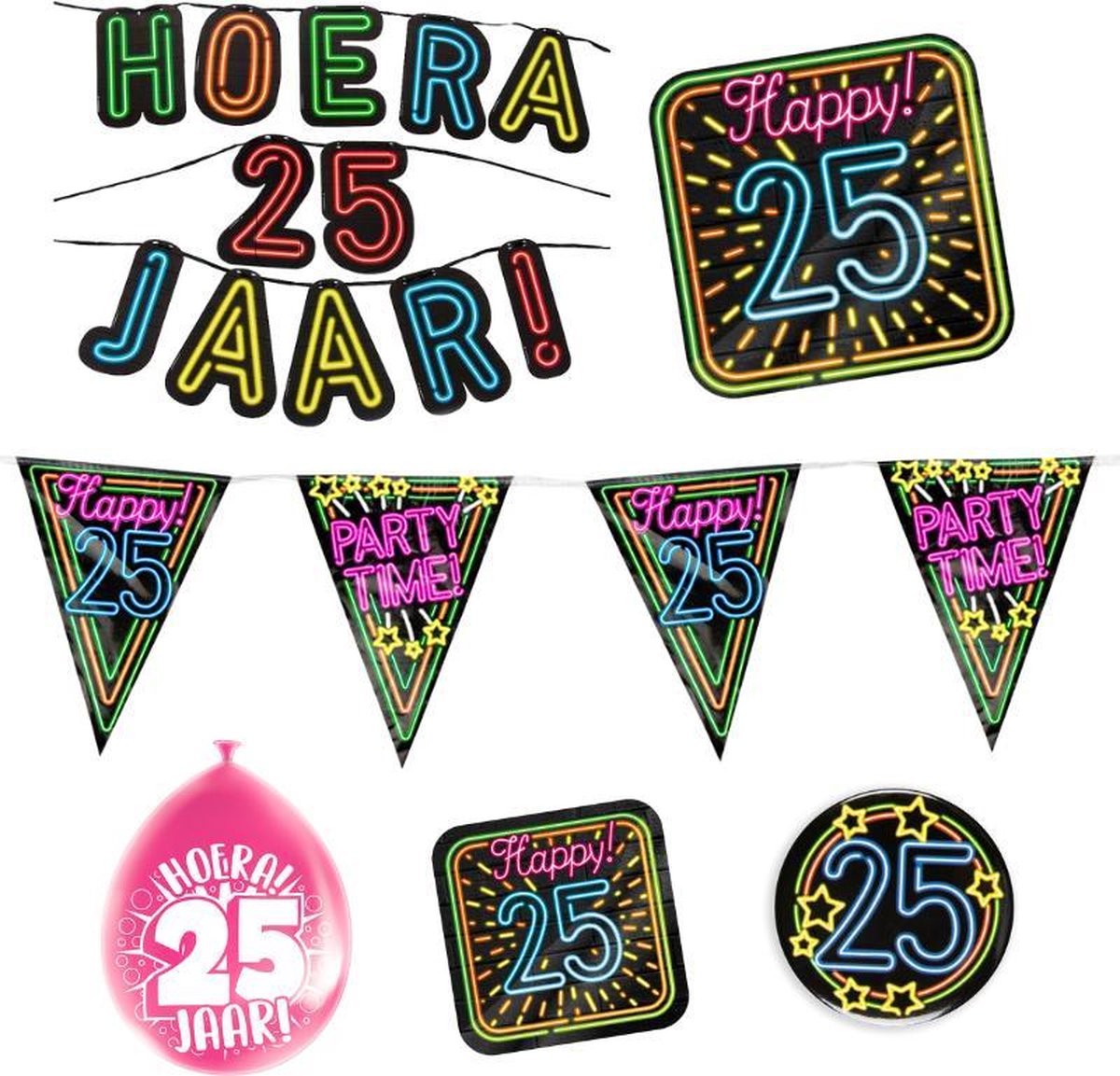 25 jaar verjaardag versiering pakket