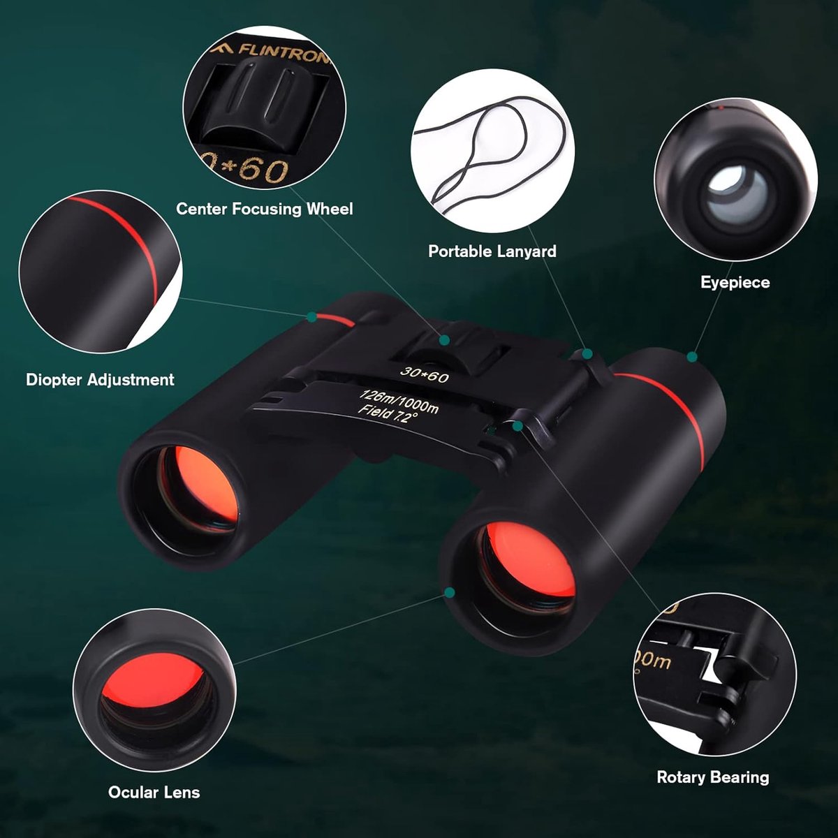 Compact Waterproof Tactical Binoculars for Hunting Hiking Concert Tour